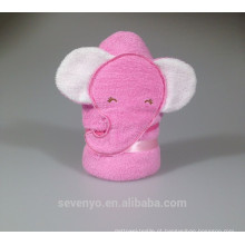 100% bamboo pink elephant baby Hooded towel super fluffy premium baby bath towel